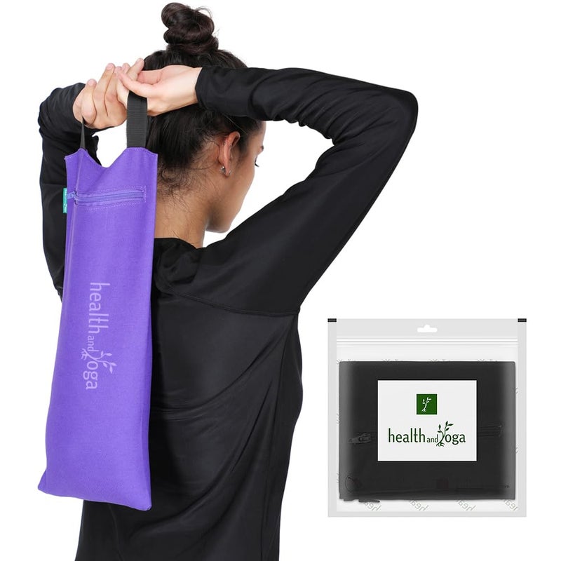SoulGenie HealthAndYogaâ„¢ Yoga Sand Bags - Double Bag with Inner Waterproof Bag - Prop for Adding Weight and Support (Black) - Image 1